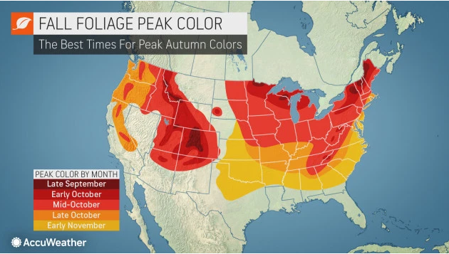 Accuweather fall foliage map 2019.