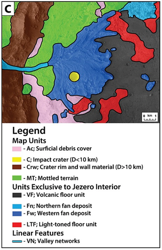 Previous Regional Map of Jezero Crater