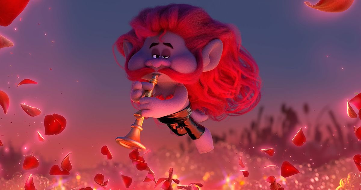 A troll plays the saxophone.