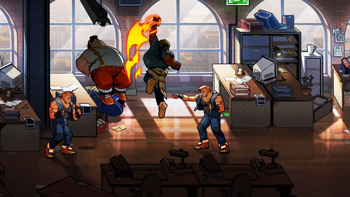 colorful action from the throwback beat-em-up Streets of Rage 4