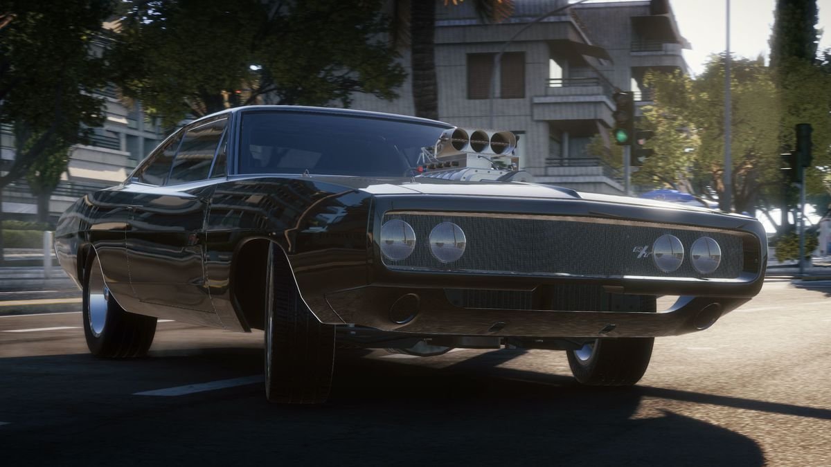 A black muscle car