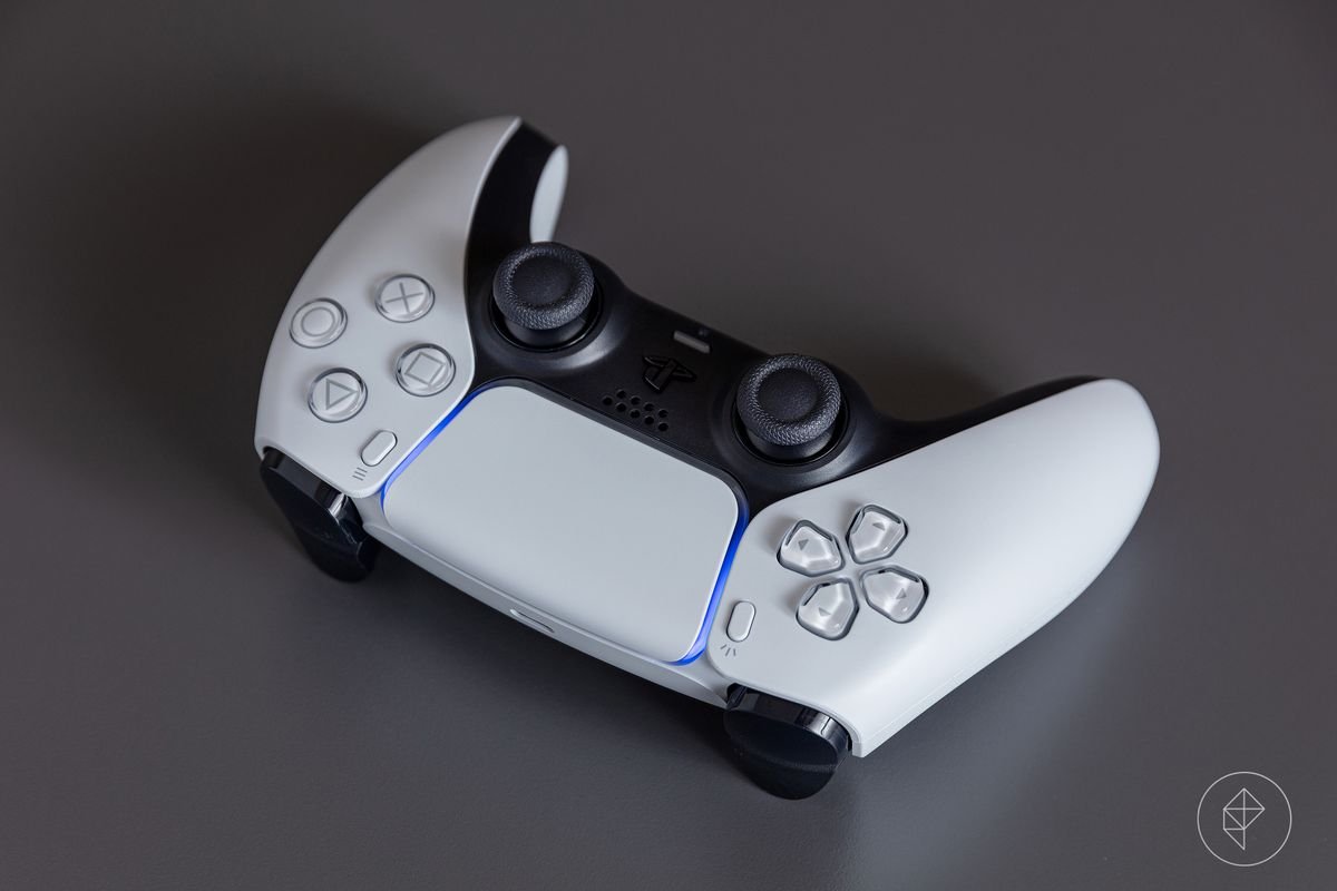 A top-facing view of the PS5 DualSense controller