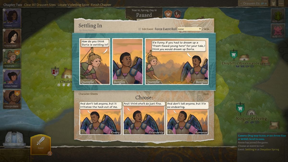 One of Wildermyth’s many procedurally generated story beats