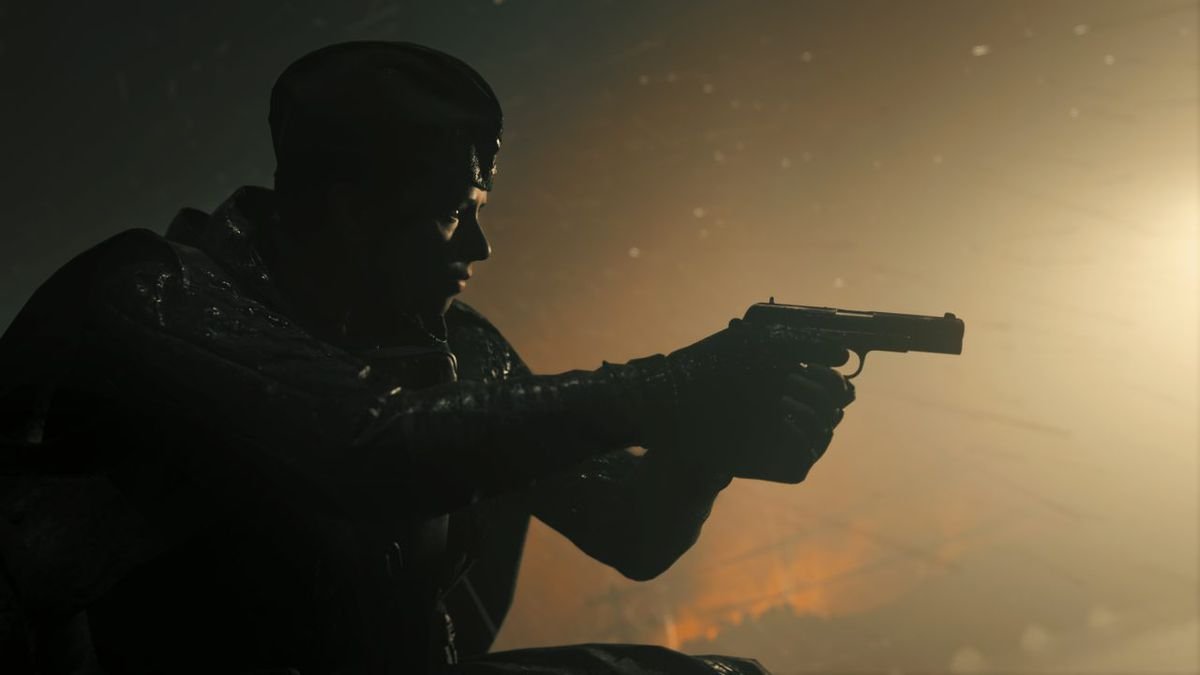 A Vanguard protagonist searches the debris of a firefight