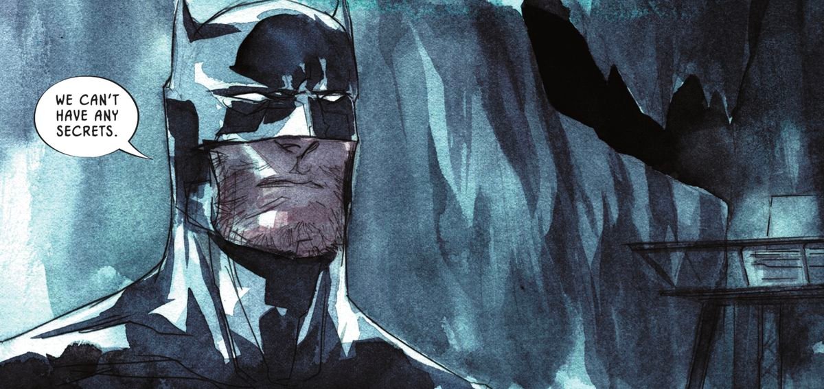 “We can’t have any secrets,” says Batman solemnly in Robin & Batman #1 (2021).