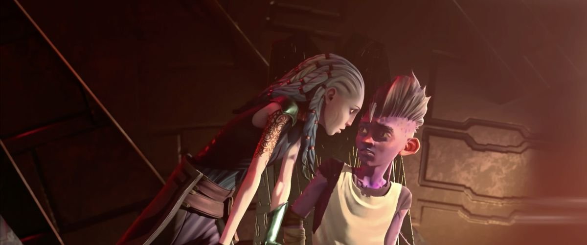 Two characters from Star Trek: Prodigy staring each other in the eyes