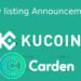 Carden Token (CDN) is getting Listed on KuCoin