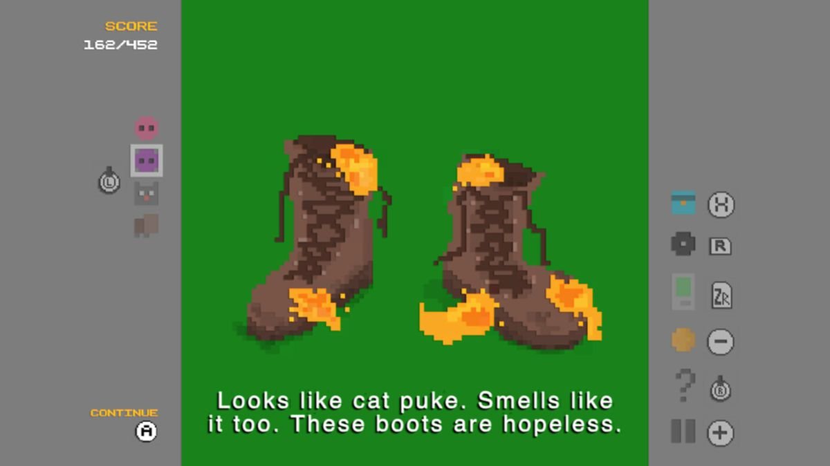 boots covered in cat puke