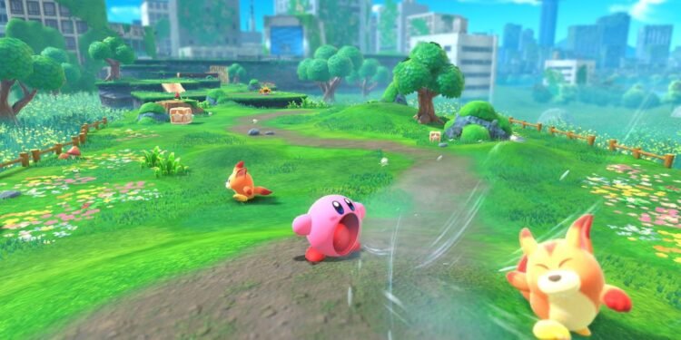 Kirby and the Forgotten Land is cute, simple, and monotonous