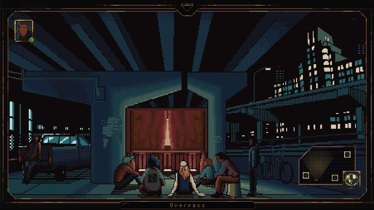 Characters wait for a puppet show in Norco