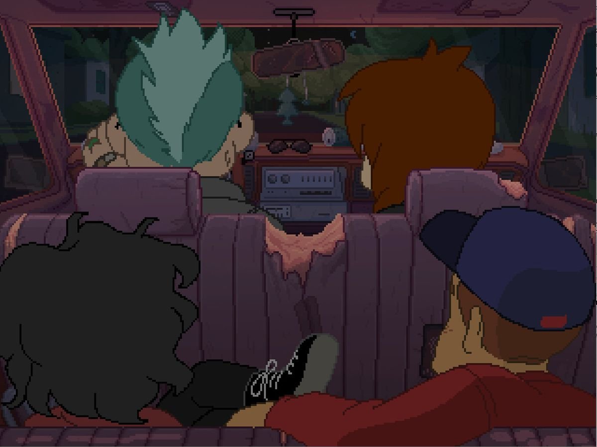 an old car full of people