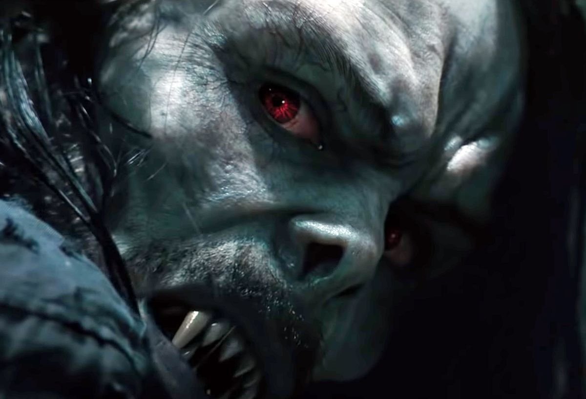 Morbius the growling vampire from the movie Morbius