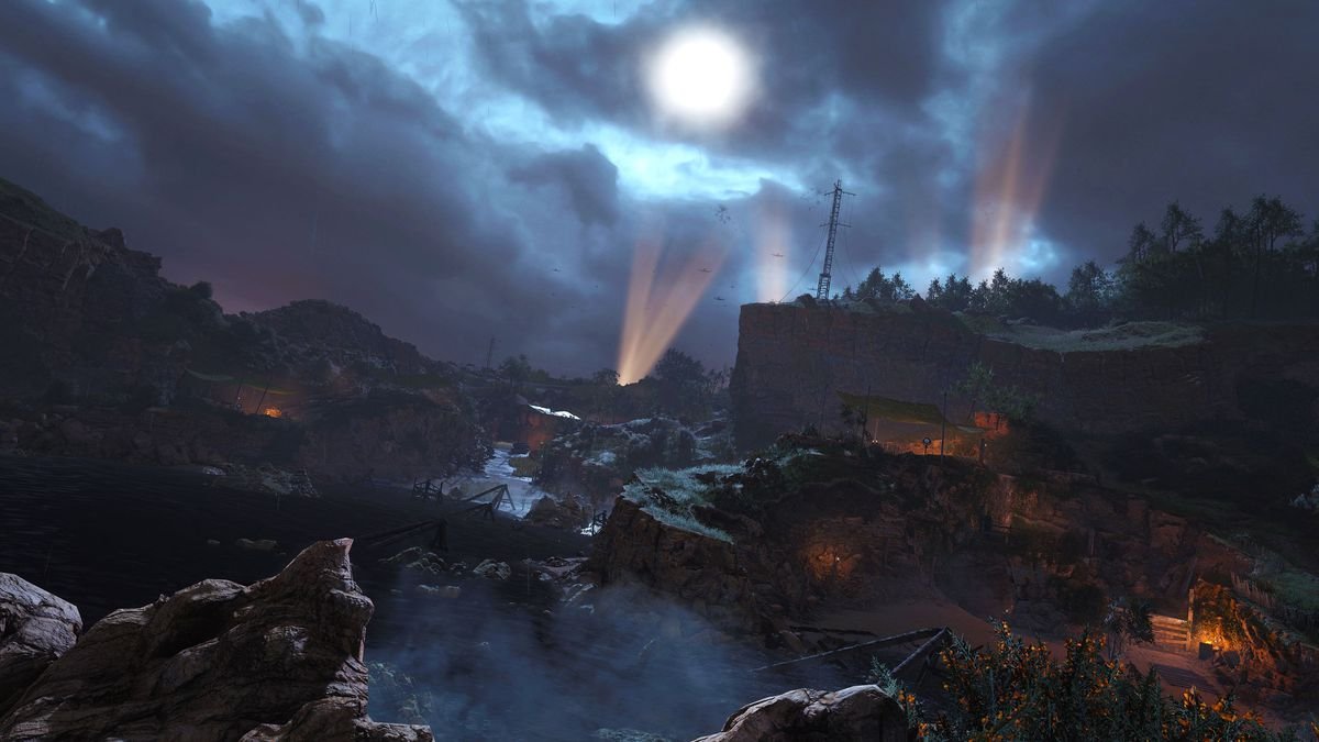A landscape at night in Sniper Elite 5