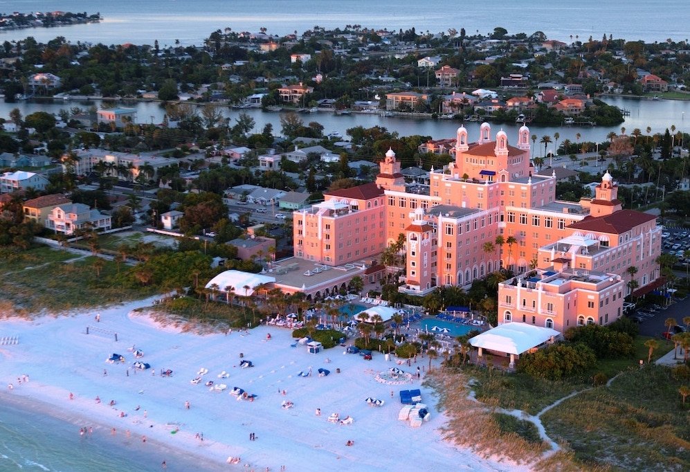 Aerial view of the Don CeSar in St. Pete Beach, Florida, United States