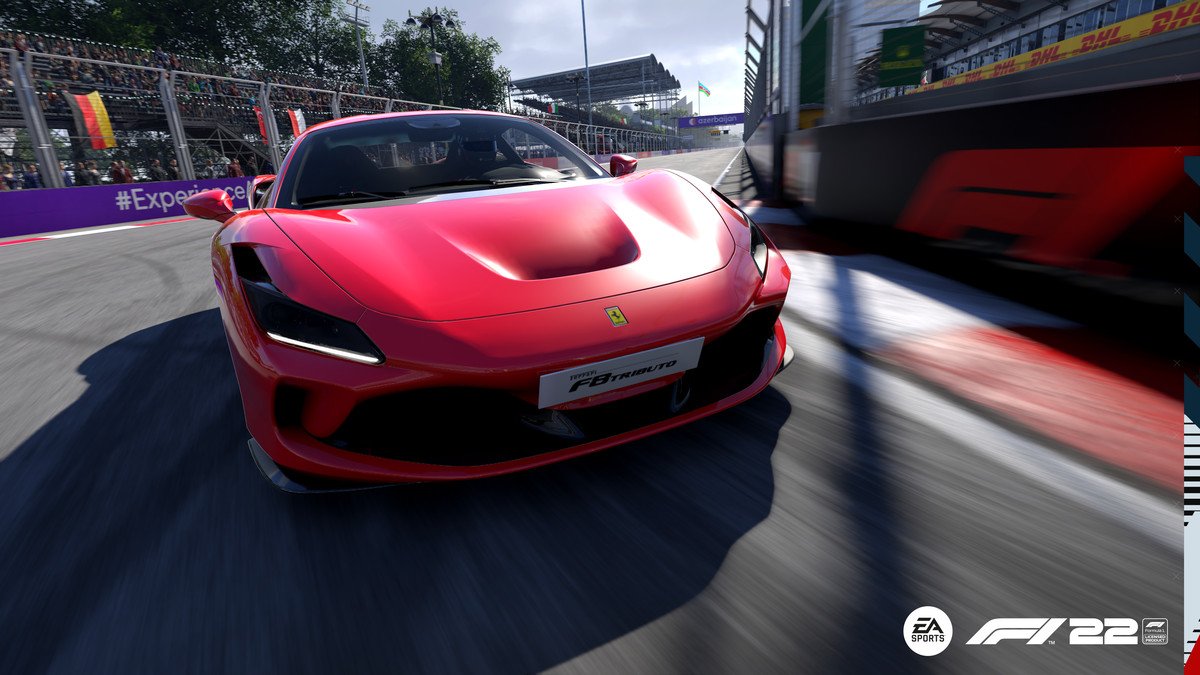 Ferrari F8 Tributo supercar at Baku in F1 22