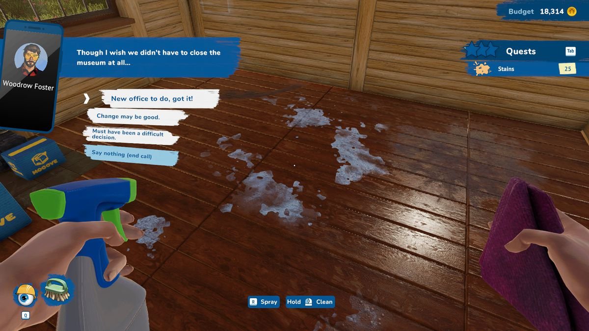 spraying the floor with water in House Flipper 2